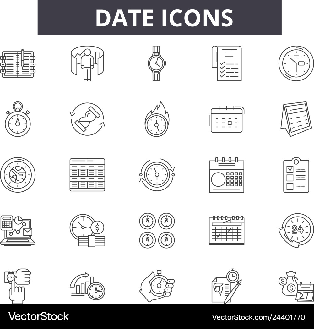 Date line icons for web and mobile design Date line icons for web and mobile design vector image