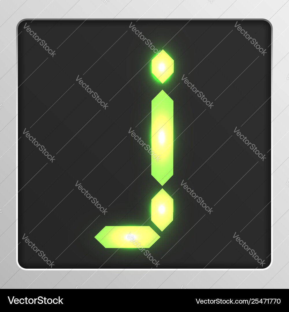 Digital character set typeface on a screen Digital character set typeface on a screen vector image