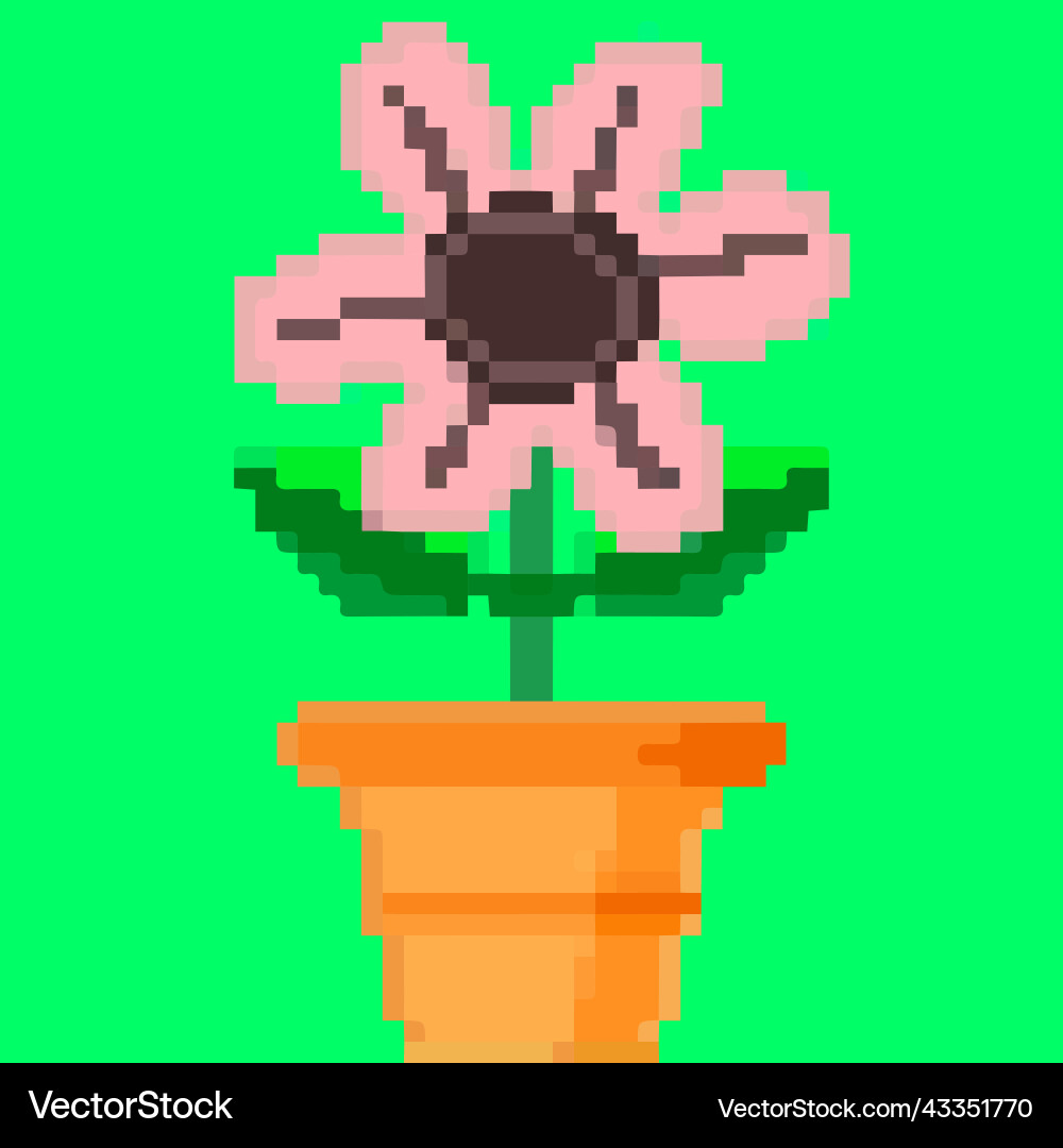 Flower in a pot pixel art and creating your own Flower in a pot pixel art and creating your own vector image