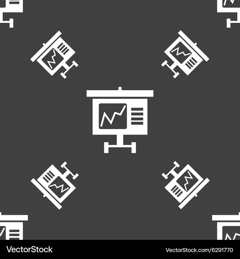 Graph icon sign seamless pattern on a gray Vector Image