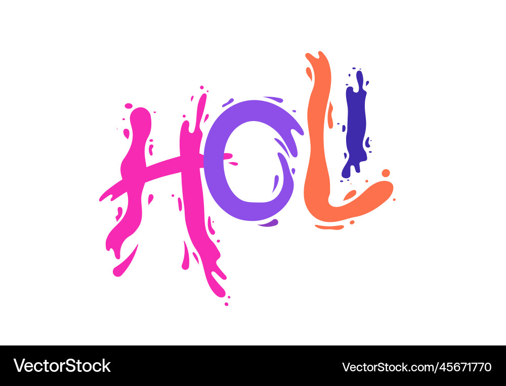 Happy holi festival colorful lettering made Happy holi festival colorful lettering made vector image
