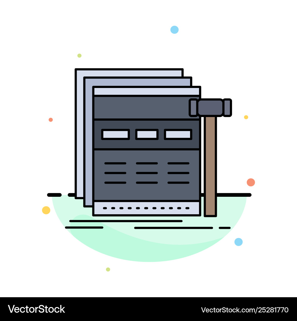 Internet page web webpage wireframe flat color Vector Image