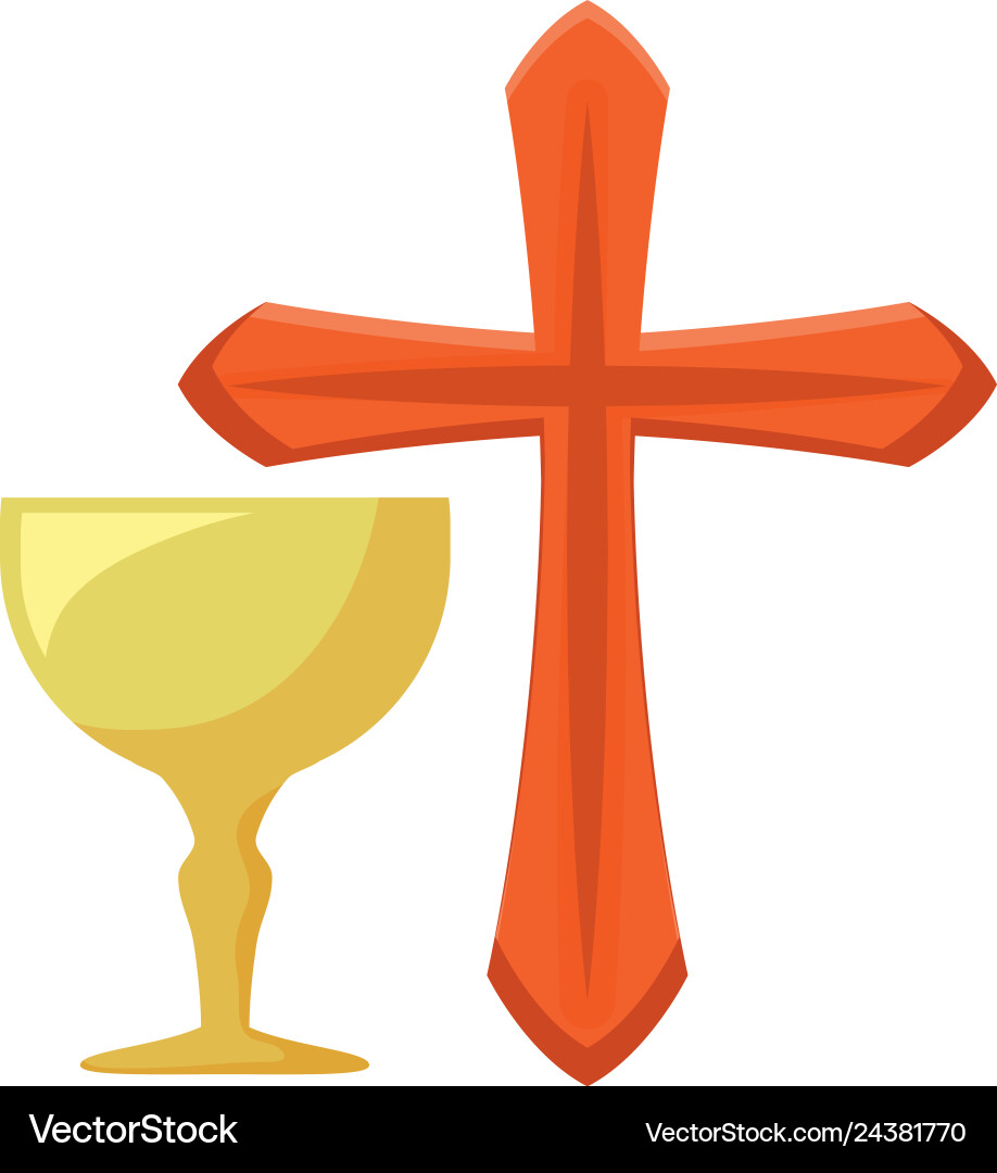 Kreuzkatholikum mit chalice heilig Kreuzkatholikum mit chalice heilig vektorbild