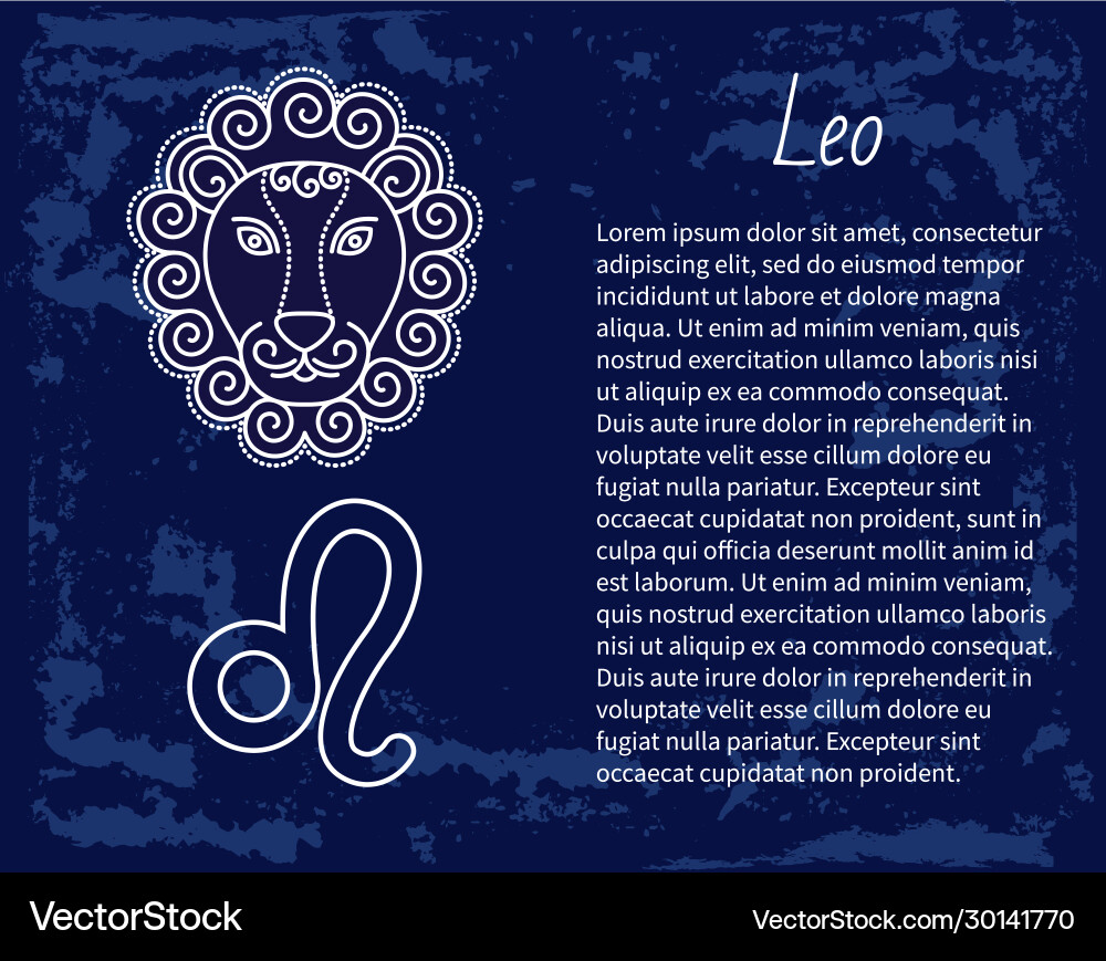 Leo astrology sign horoscope zodiac symbol Leo astrology sign horoscope zodiac symbol vector image