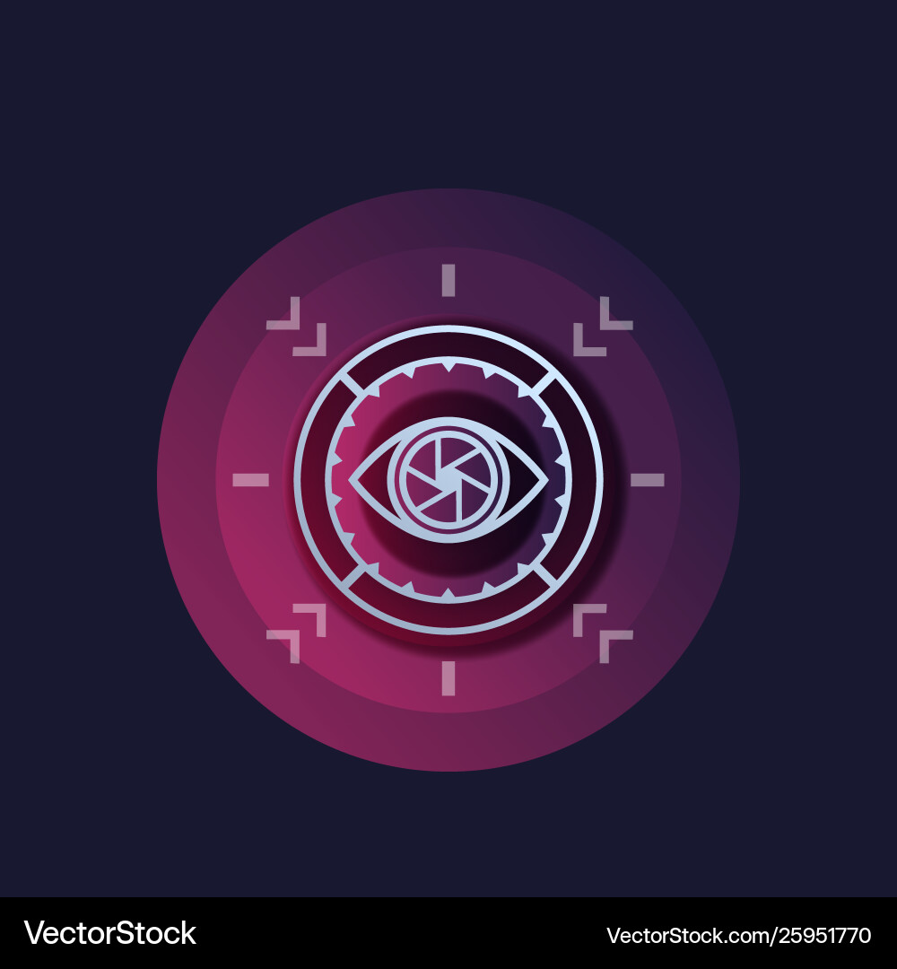 Machine vision visual recognition system vector image