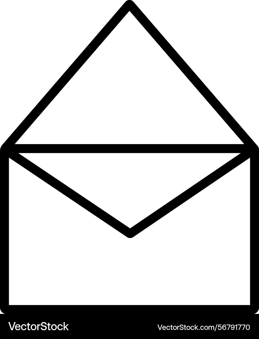 Message icon with clean envelope symbol vector image