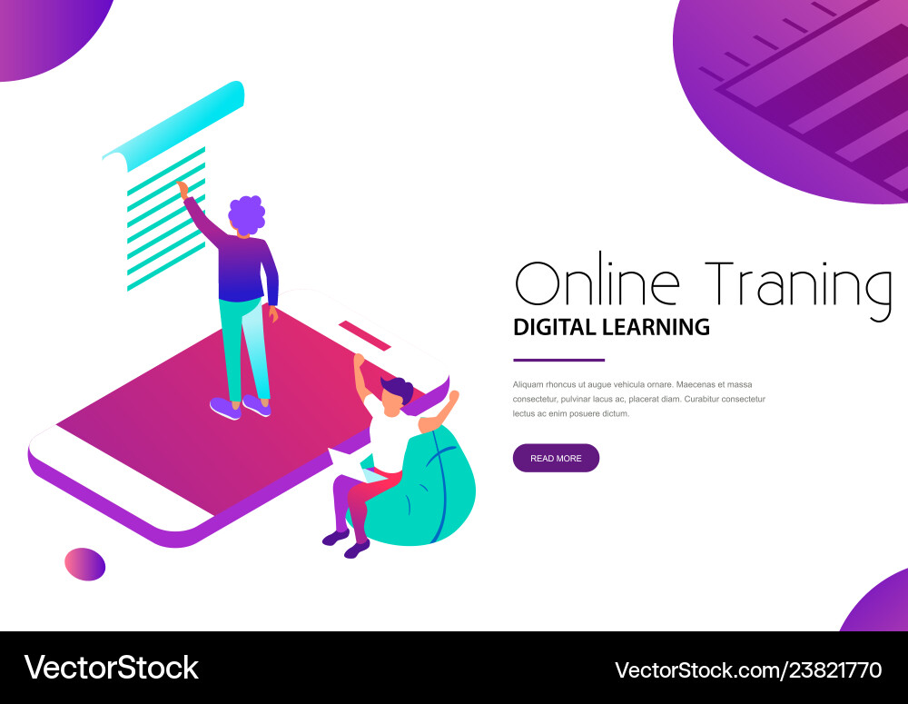 Mobile Learning & E-Learning App vector image