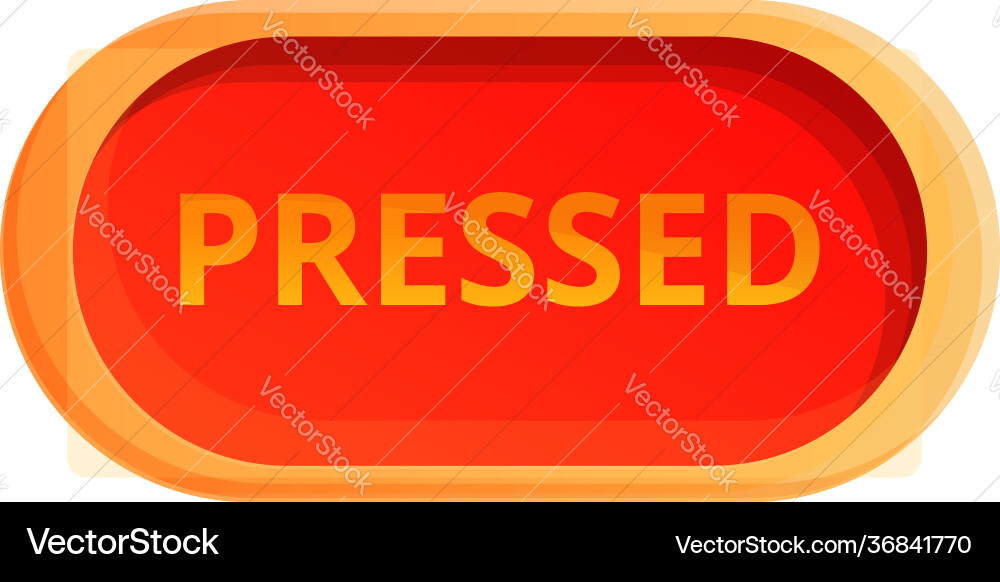 Pressed button interface icon cartoon style Pressed button interface icon cartoon style vector image