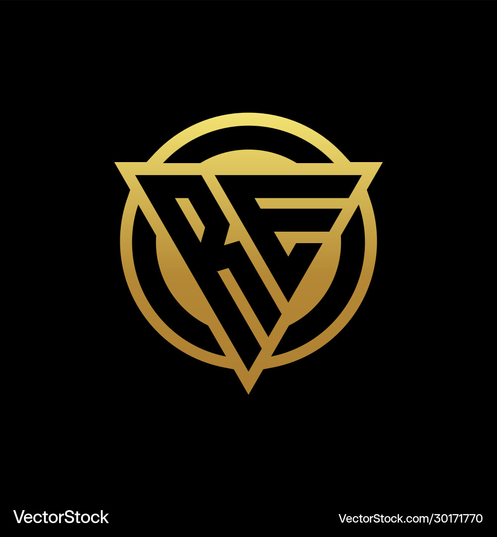 Re logo monogram with triangle shape and circle Re logo monogram with triangle shape and circle vector image
