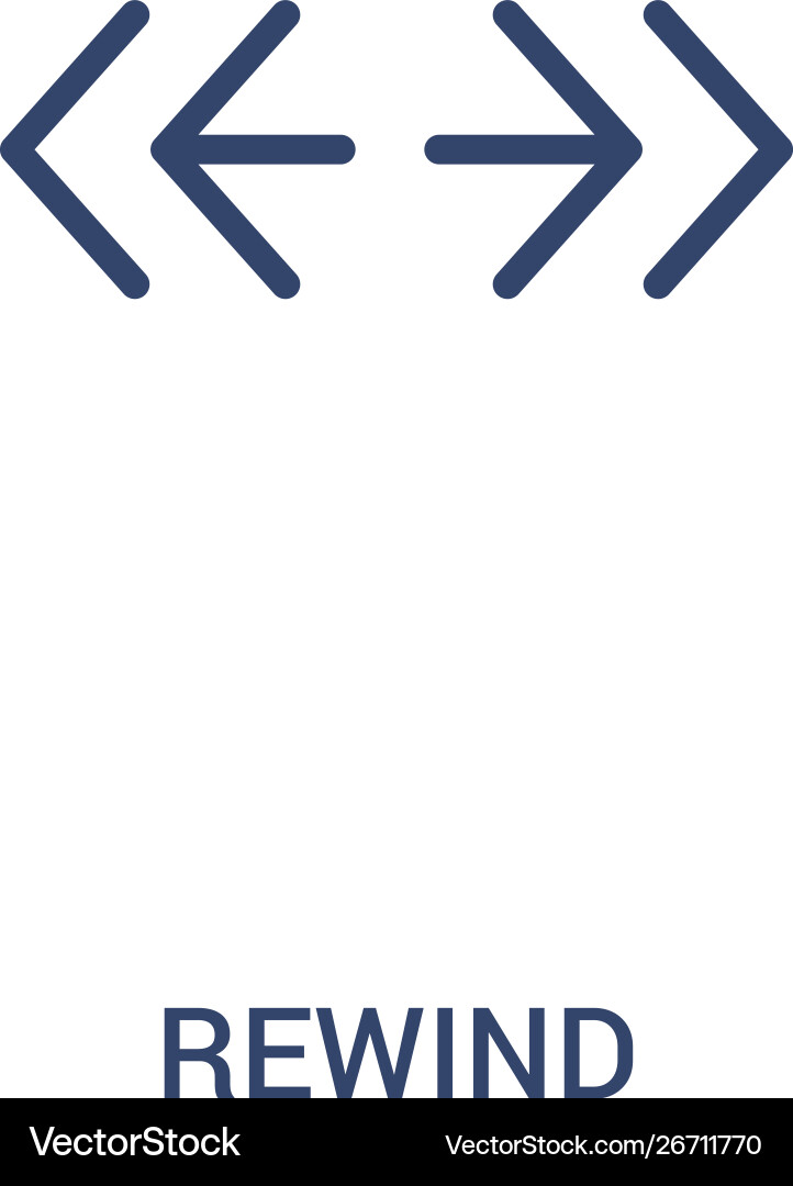 Rewind concept 2 colored icon simple line element Rewind concept 2 colored icon simple line element vector image