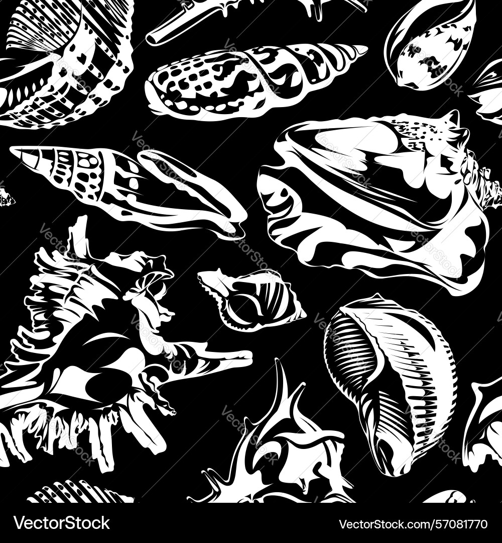 Seamless pattern with seashells Seamless pattern with seashells vector image