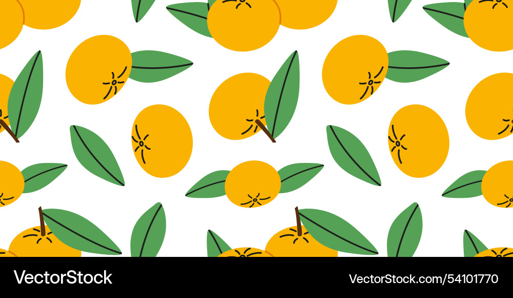 Seamless pattern with tangerines Vector Image