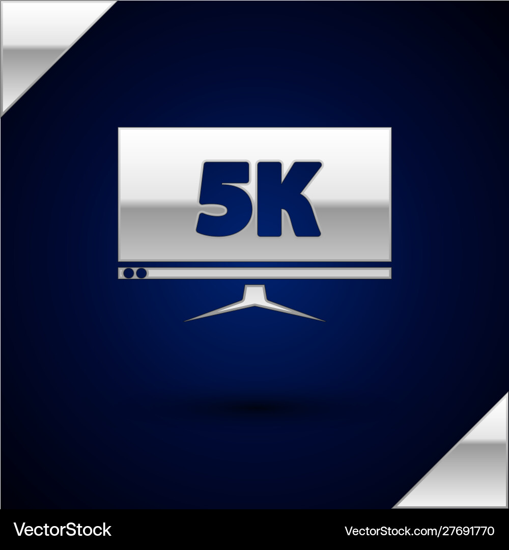 Silver computer pc monitor display with 5k video Silver computer pc monitor display with 5k video vector image