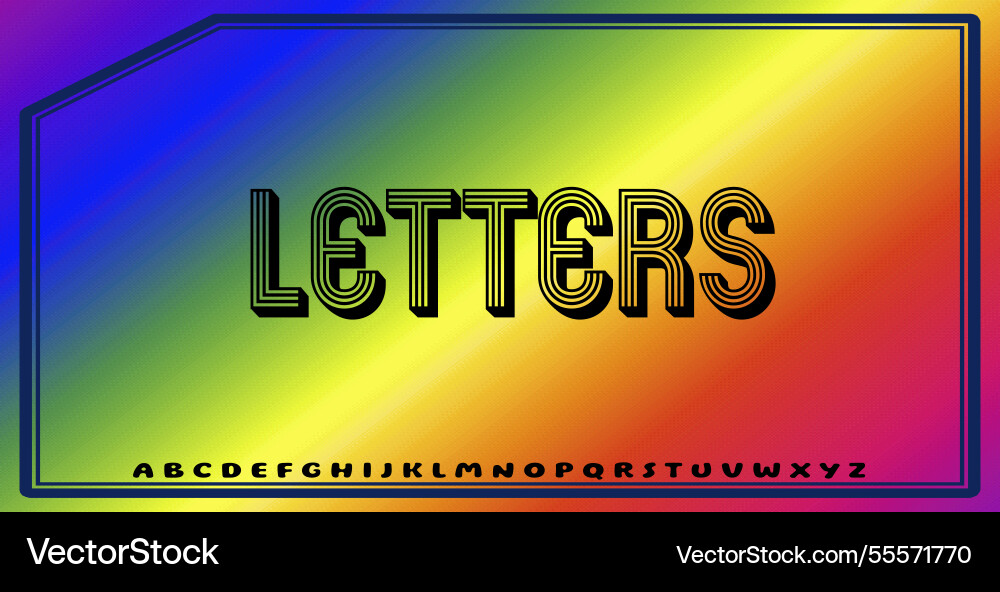 Text effects with editable colors and abstract Vector Image