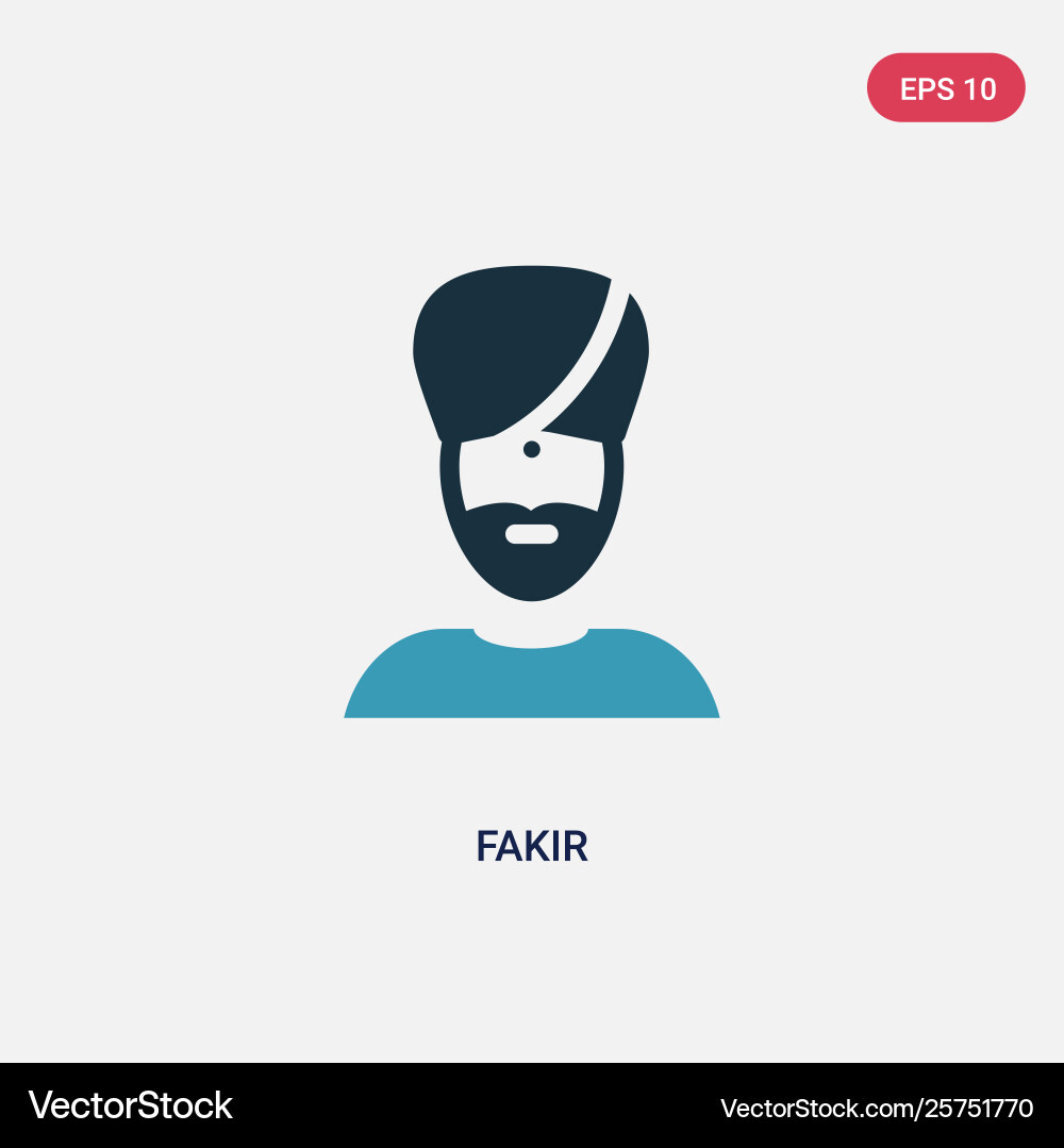 Two color fakir icon from user concept isolated vector image