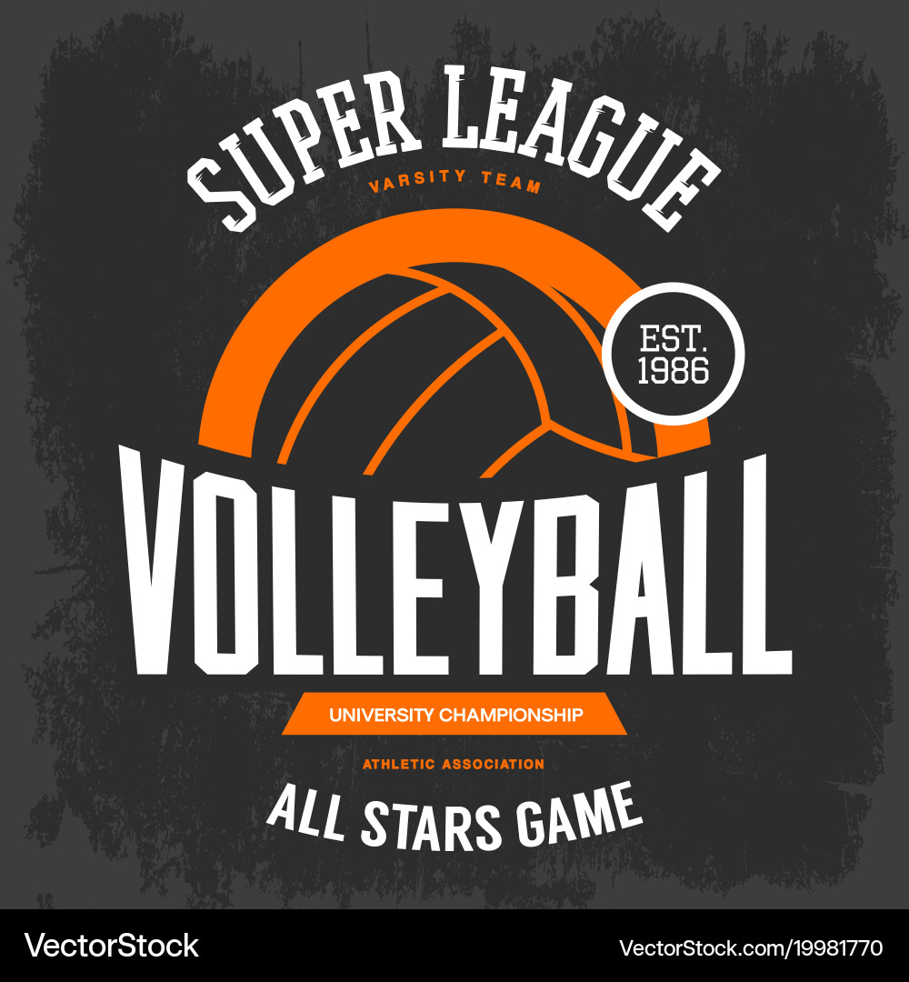 Volleyball Team Logo Print Vector Image