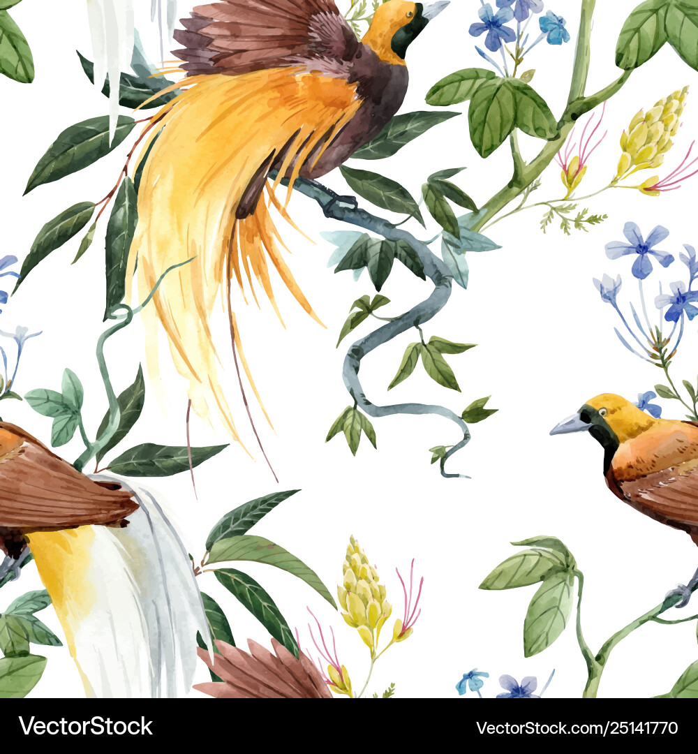 Watercolor tropical seamless pattern Watercolor tropical seamless pattern vector image