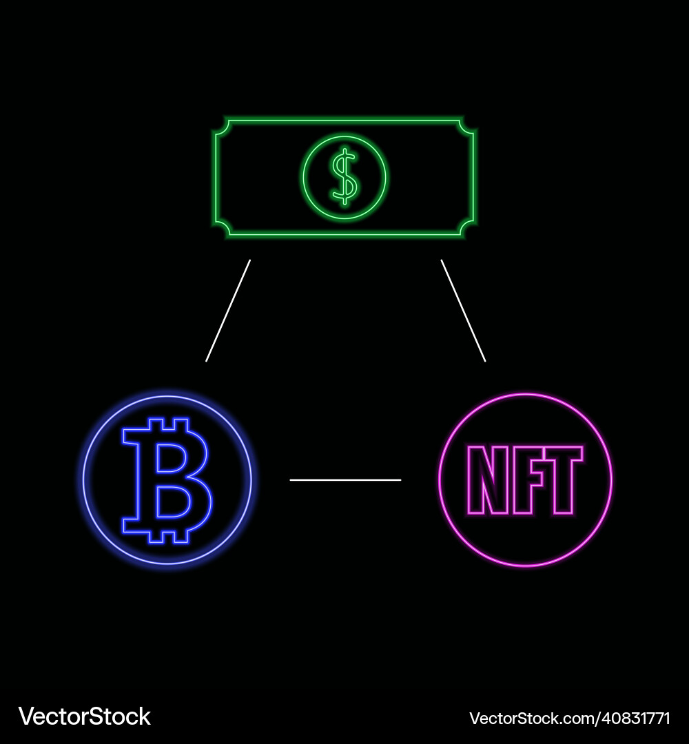 A neon object exchange between Vector Image