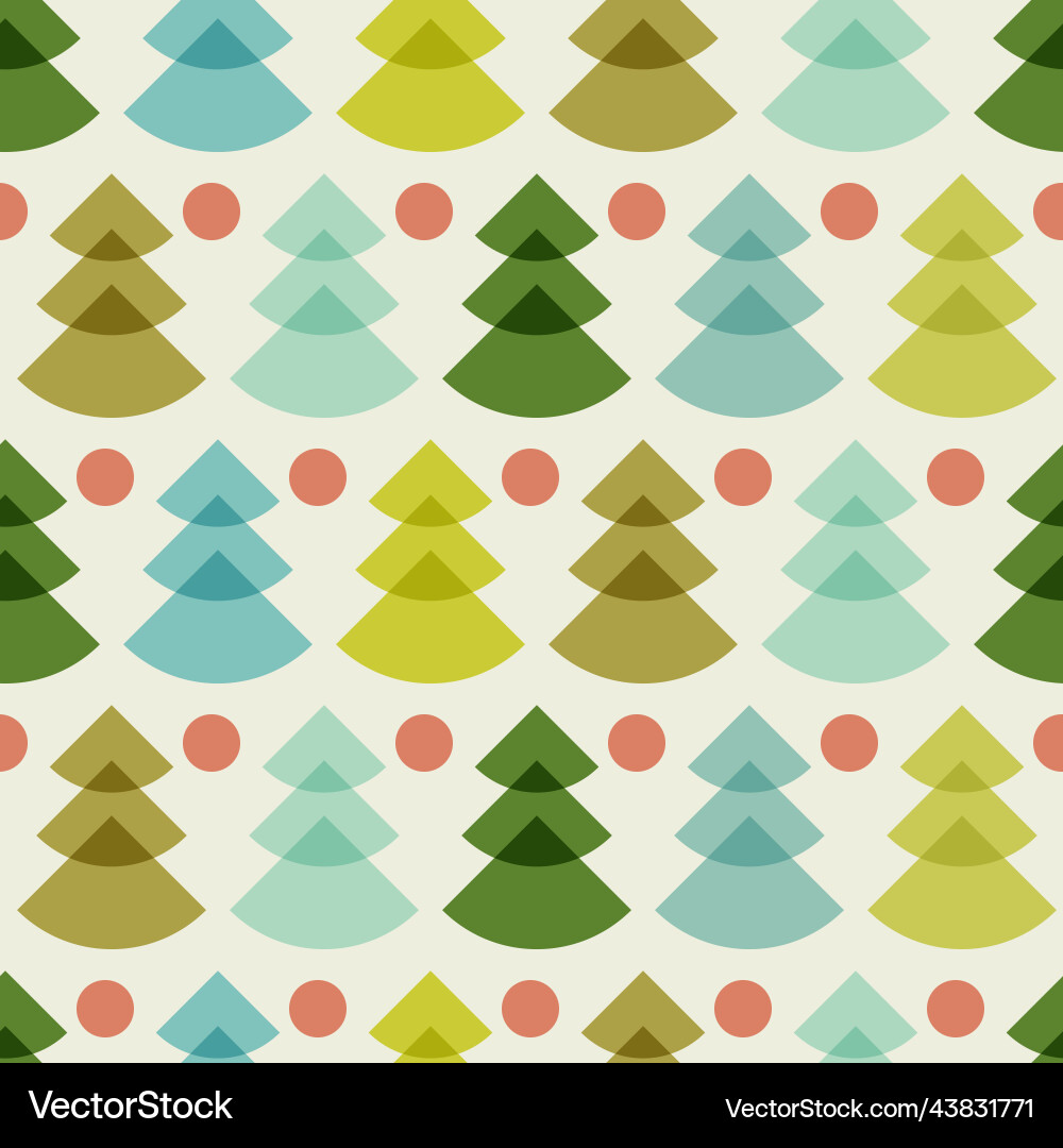 Abstract x-mas tree in retro colours with balls Abstract x-mas tree in retro colours with balls Vector Image