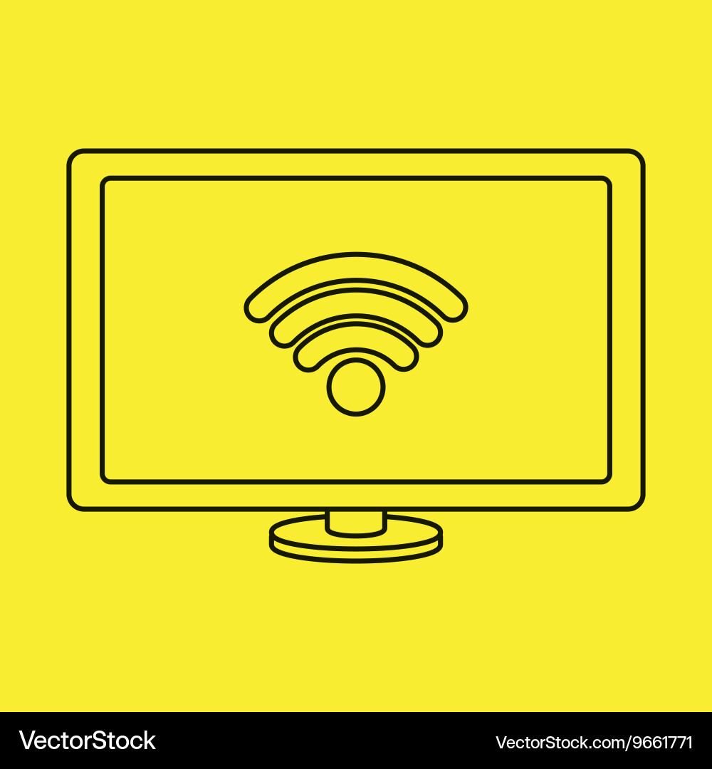 Computer connected to the internet by wifi Vector Image