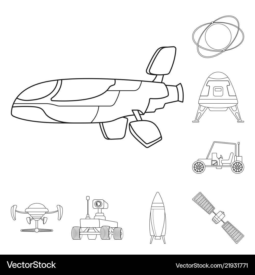 Design of mars and space symbol set Design of mars and space symbol set vector image