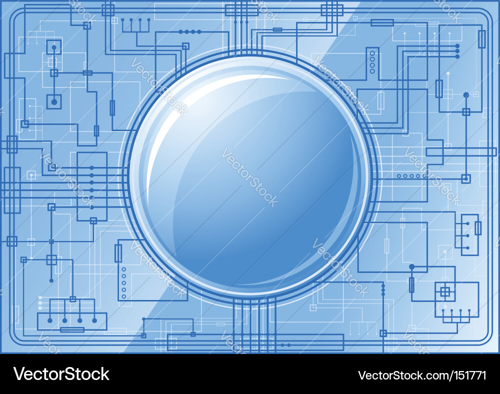 Electronic Circuit Board Pattern Vector Image