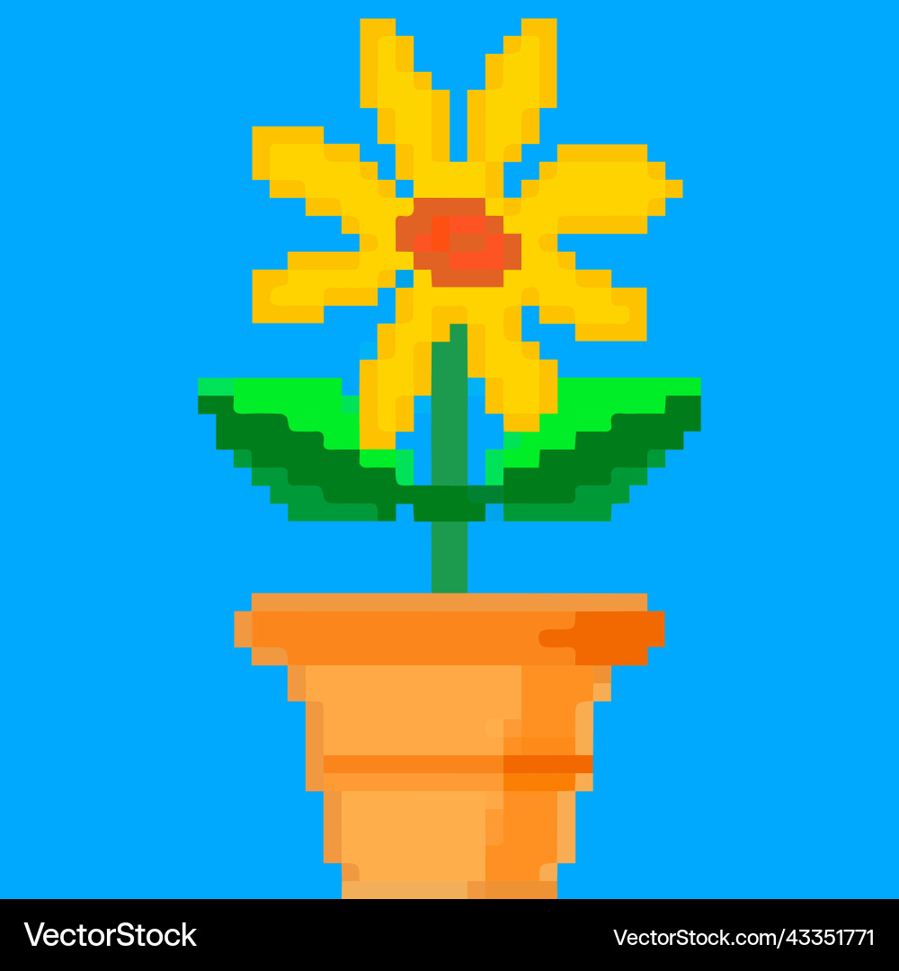 Flower in a pot pixel art and creating your own Flower in a pot pixel art and creating your own vector image