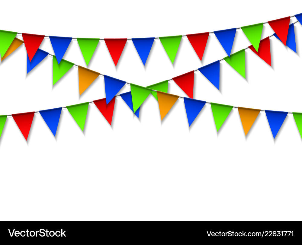 Garland with colorful pennants Garland with colorful pennants vector image