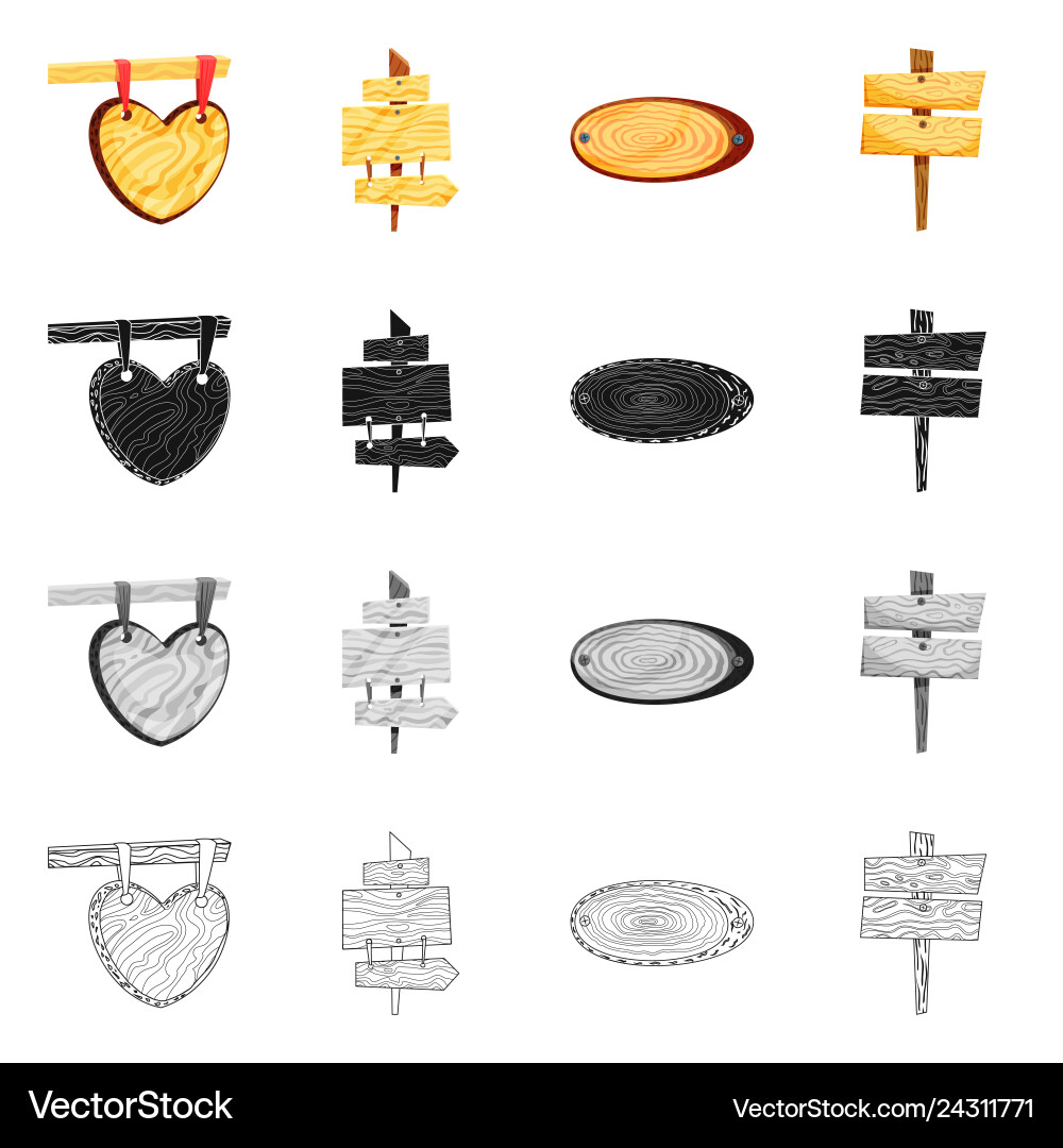 Isolated object of raw and forest symbol set Isolated object of raw and forest symbol set vector image