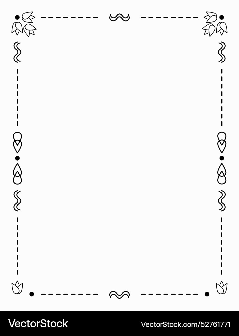 Linear decorative elements frame abstract shapes Vector Image