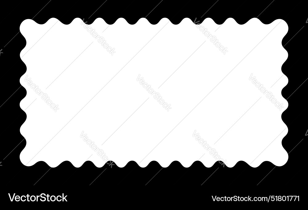 Rectangle frame with wavy inner edges rectangular Rectangle frame with wavy inner edges rectangular vector image