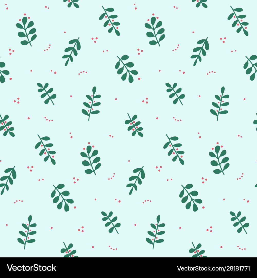 Seamless pattern with branches and berries Vector Image