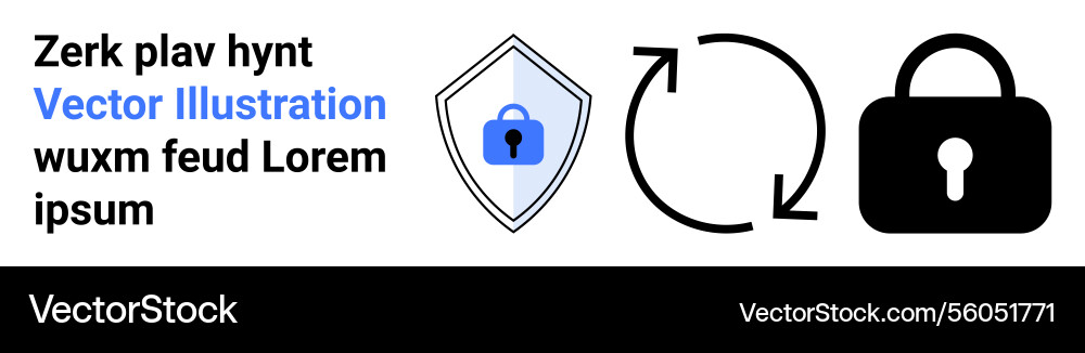 Secure shield lock icon and refresh symbol Secure shield lock icon and refresh symbol vector image