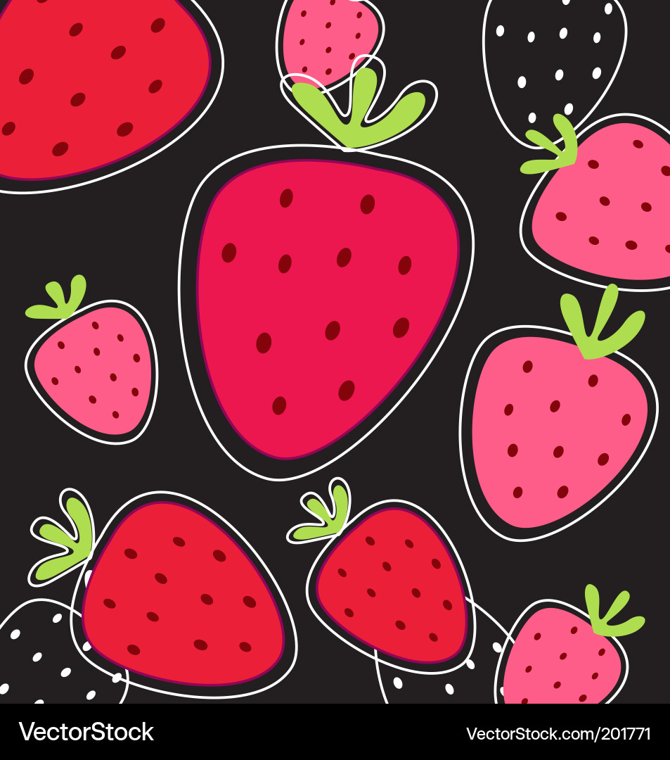 Strawberry Pattern Vector Image