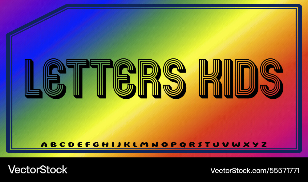 Text effects with editable colors and abstract vector image