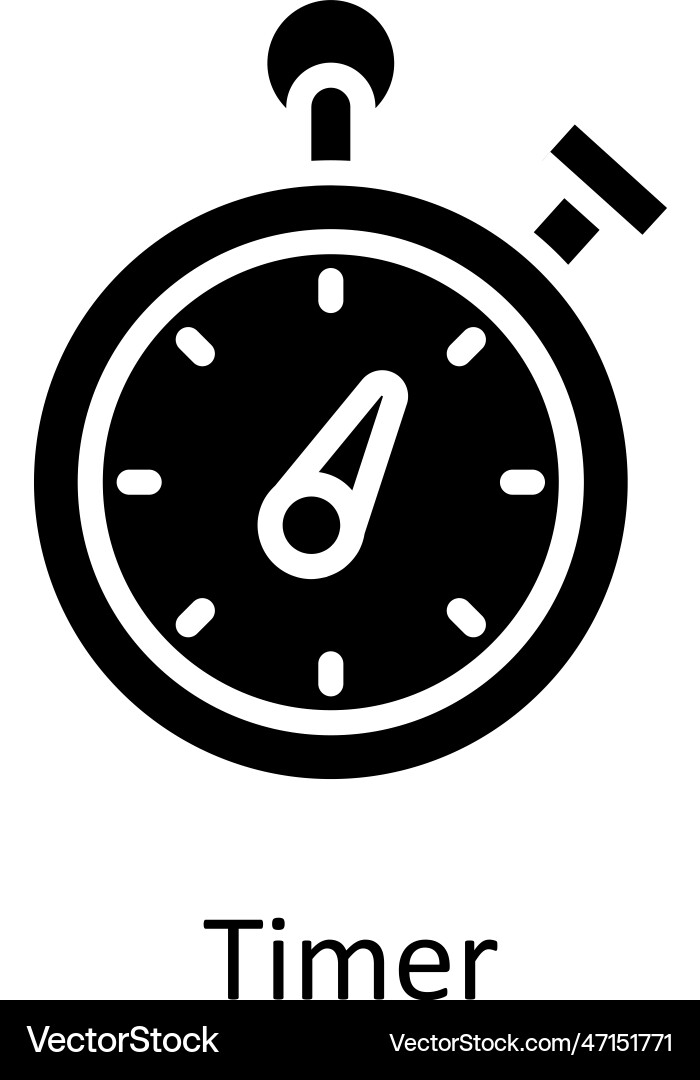 Timer solid icon design time vector image