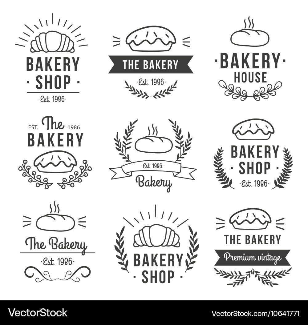 Vintage Bakery Label Set vector image