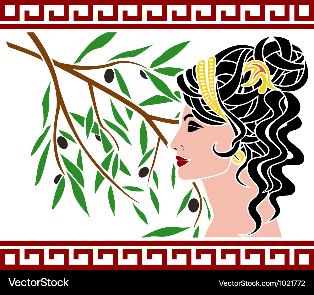 Aphrodite and olive branch Vector Image