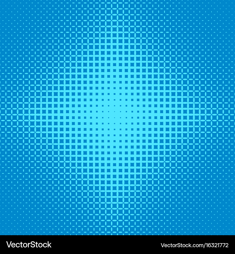 Blue symmetrical halftone ellipse grid pattern Vector Image