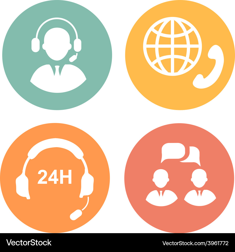 Call Center Operator Icons vector image