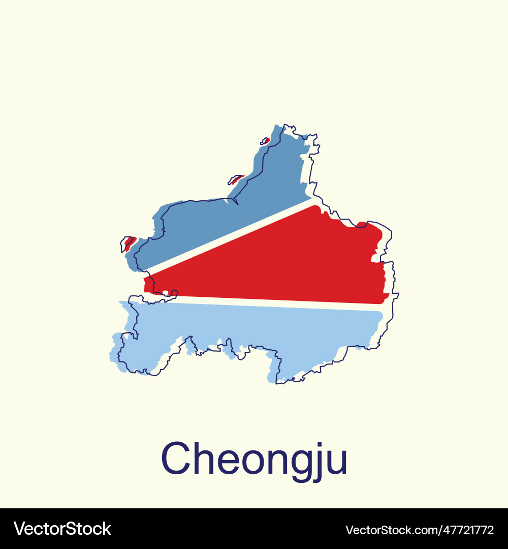 Cheongju map on white background Cheongju map on white background Vector Image