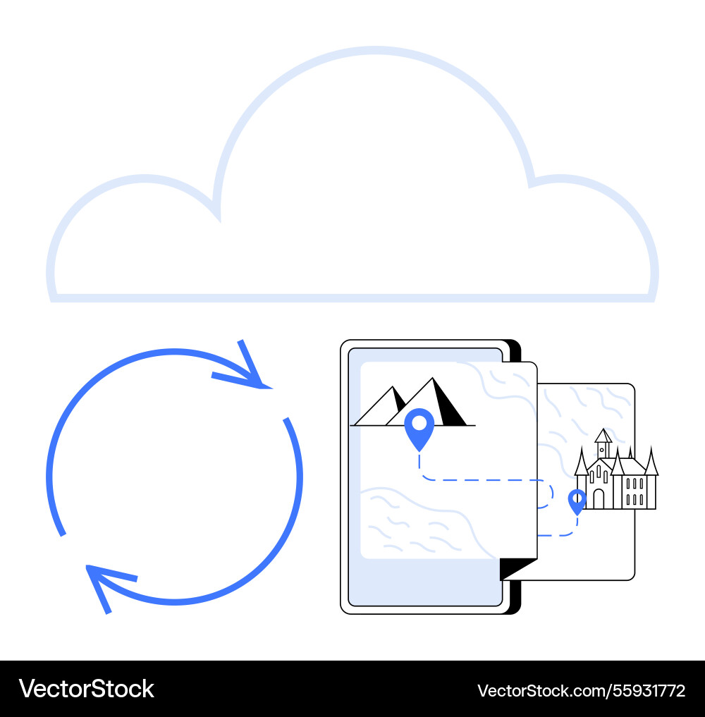 Cloud backup process with synced device storing Cloud backup process with synced device storing vector image