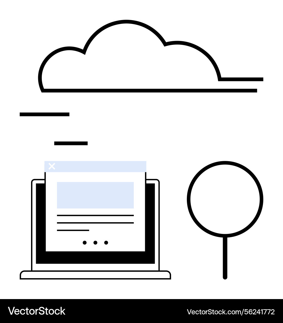 Cloud computing and data search concept Cloud computing and data search concept vector image