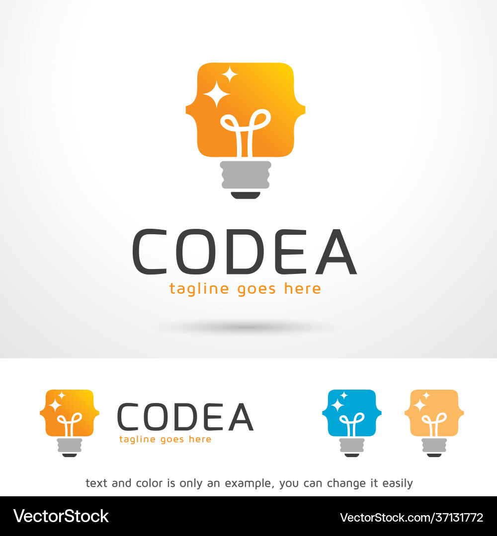 Code idea logo template design emblem vector image