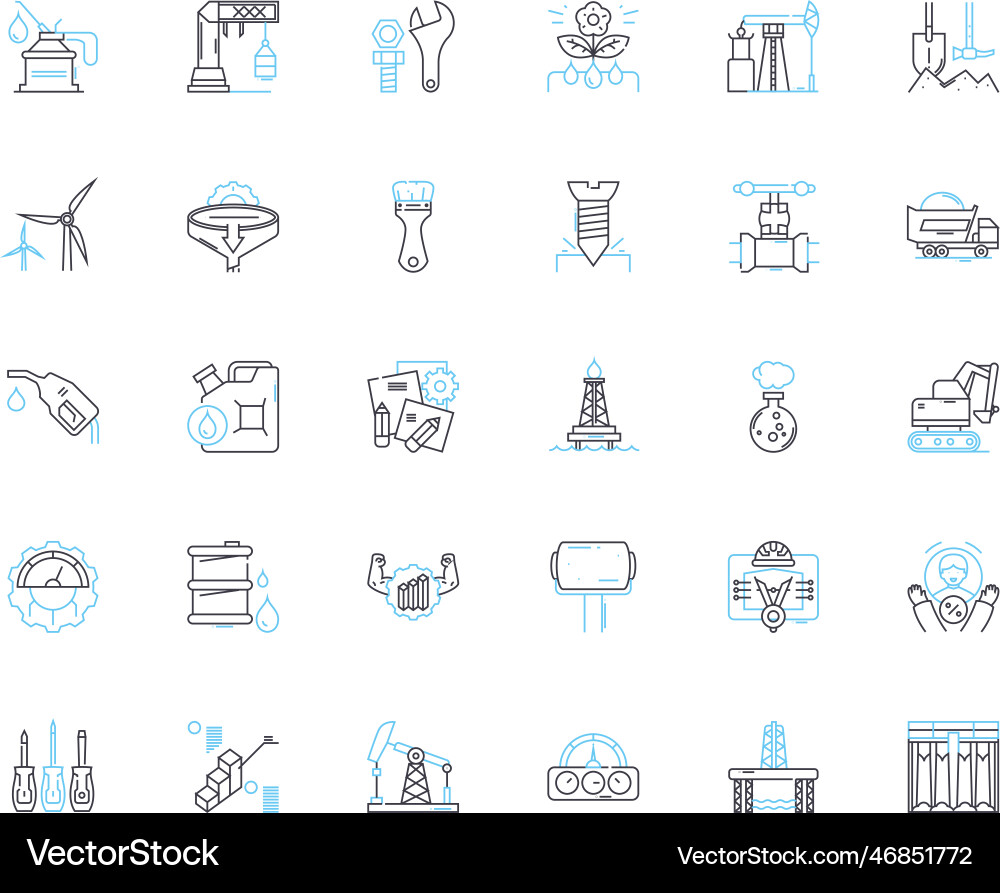 Computer engineering linear icons set coding Computer engineering linear icons set coding vector image