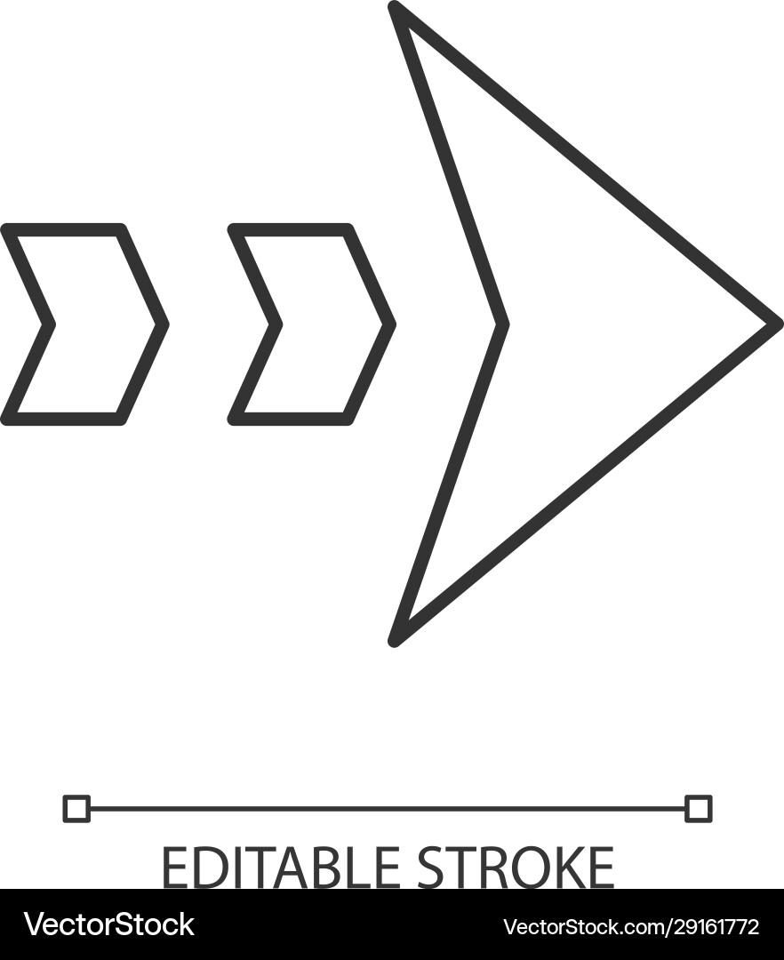 Dashed arrow linear icon arrowhead showing right Dashed arrow linear icon arrowhead showing right vector image
