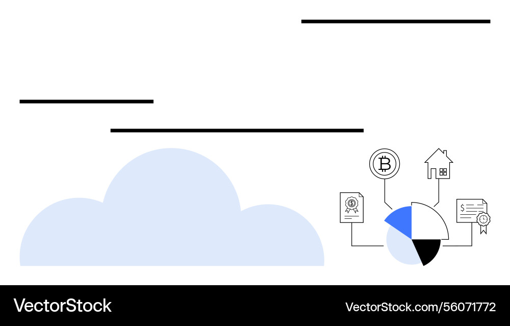 Digital asset connections with cloud computing Digital asset connections with cloud computing vector image