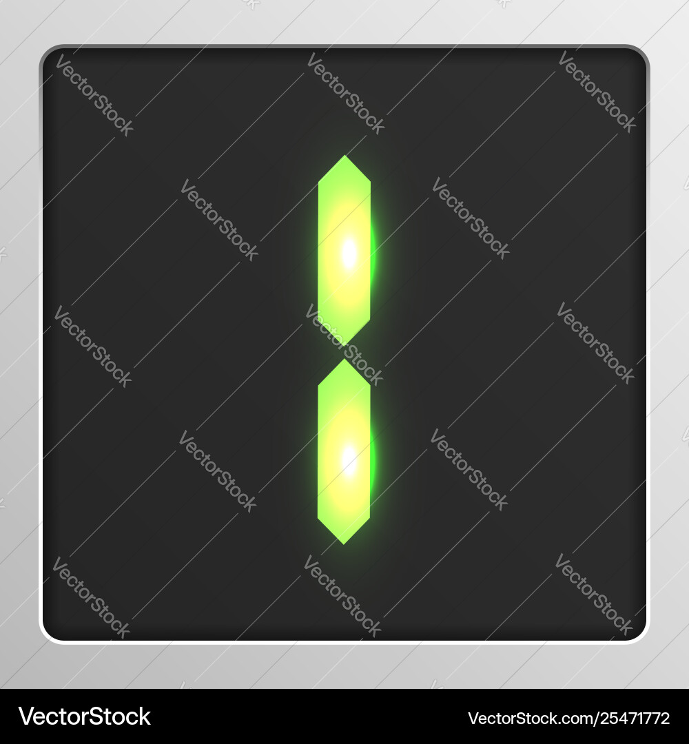 Digital character set typeface on a screen Digital character set typeface on a screen vector image