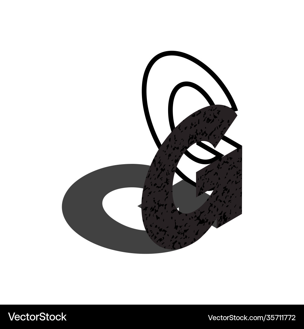 Flat isometric initial letter with shadow texture Flat isometric initial letter with shadow texture vector image