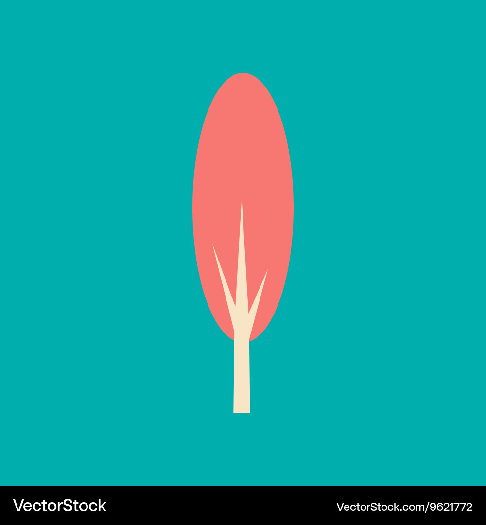 Flat with shadow icon and mobile application tree vector image
